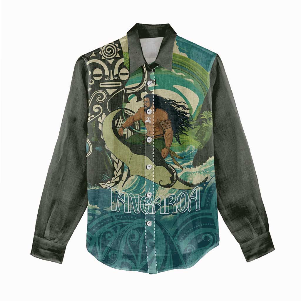 Aotearoa Tangaroa Atua Women Casual Shirt New Zealand God Of The Ocean