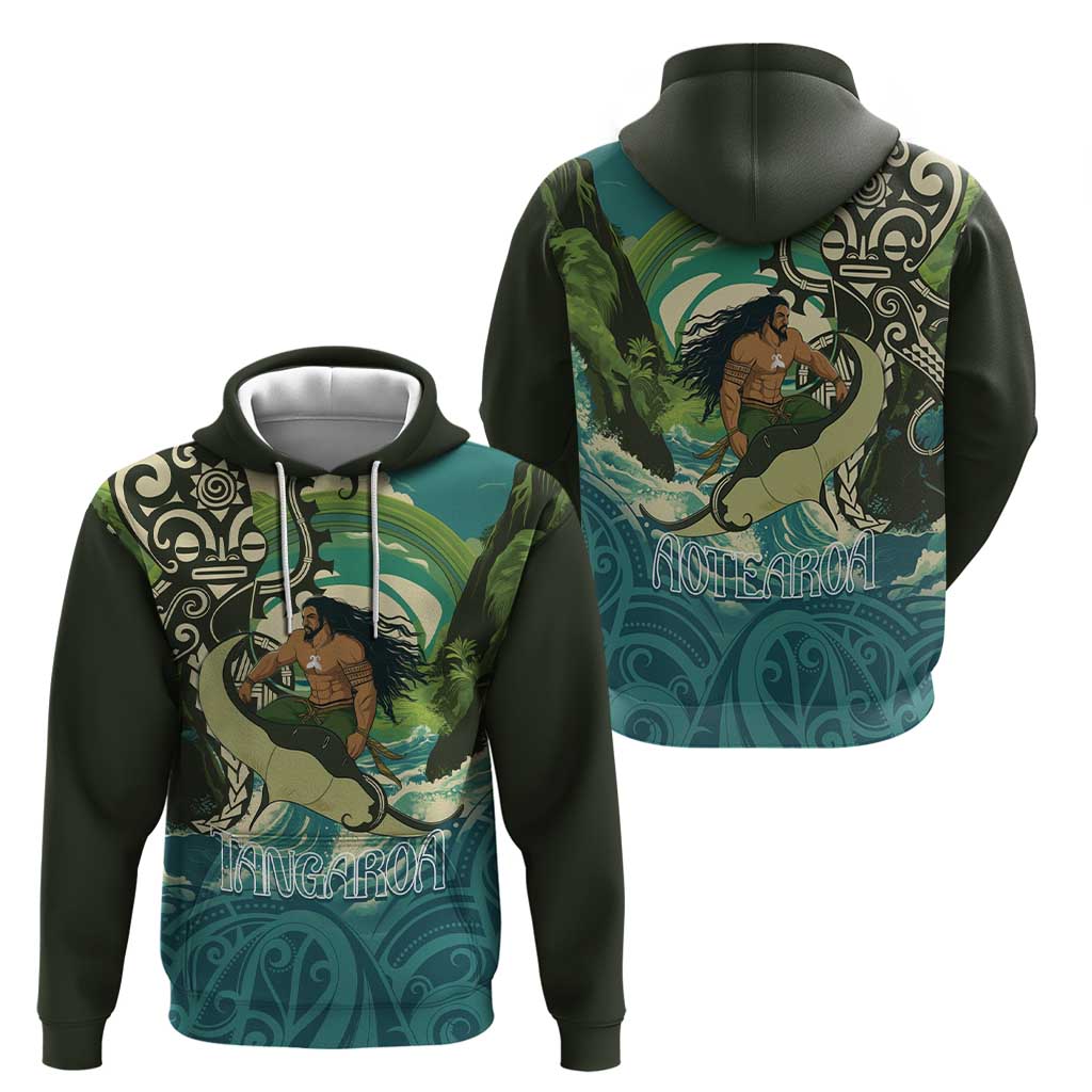 Aotearoa Tangaroa Atua Zip Hoodie New Zealand God Of The Ocean LT14 - Polynesian Pride