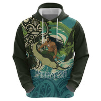 Aotearoa Tangaroa Atua Zip Hoodie New Zealand God Of The Ocean LT14 - Polynesian Pride