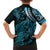 New Zealand Lizard Family Matching Off Shoulder Maxi Dress and Hawaiian Shirt Silver Fern Aotearoa Maori Blue Version