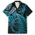 New Zealand Lizard Family Matching Summer Maxi Dress and Hawaiian Shirt Silver Fern Aotearoa Maori Blue Version