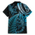 New Zealand Lizard Family Matching Summer Maxi Dress and Hawaiian Shirt Silver Fern Aotearoa Maori Blue Version