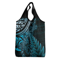 New Zealand Lizard Grocery Bag Silver Fern Aotearoa Maori Blue Version