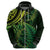 New Zealand Lizard Hoodie Silver Fern Aotearoa Maori Green Version