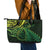 New Zealand Lizard Leather Tote Bag Silver Fern Aotearoa Maori Green Version