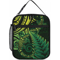 New Zealand Lizard Lunch Bag Silver Fern Aotearoa Maori Green Version LT14 10.2 × 8.3 × 4.3 inch Green - Polynesian Pride