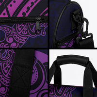 New Zealand Lizard Duffle Bag Silver Fern Aotearoa Maori Purple Version LT14 - Polynesian Pride