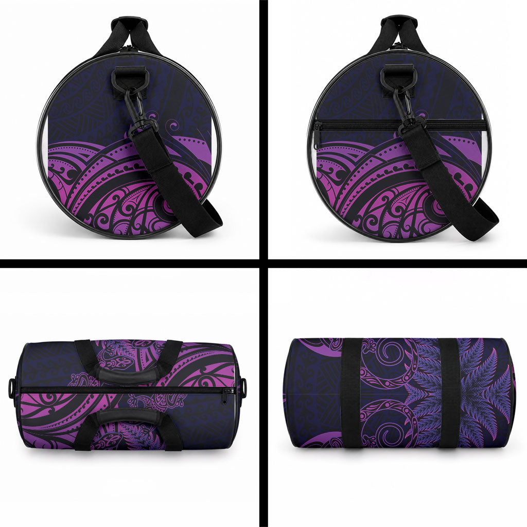 New Zealand Lizard Duffle Bag Silver Fern Aotearoa Maori Purple Version LT14 - Polynesian Pride