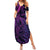 New Zealand Lizard Summer Maxi Dress Silver Fern Aotearoa Maori Purple Version