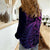 New Zealand Lizard Women Casual Shirt Silver Fern Aotearoa Maori Purple Version
