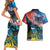 Personalised United States And New Zealand Couples Matching Short Sleeve Bodycon Dress and Hawaiian Shirt USA Eagle With Kowhai Aotearoa Tui Bird