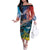 Personalised United States And New Zealand Family Matching Off The Shoulder Long Sleeve Dress and Hawaiian Shirt USA Eagle With Kowhai Aotearoa Tui Bird