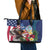 Personalised United States And Guam Leather Tote Bag USA Eagle With Guahan Seal Tropical Vibes