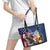 Personalised United States And Guam Leather Tote Bag USA Eagle With Guahan Seal Tropical Vibes