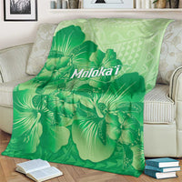 Aloha Hawaii Molokai Island Blanket Hibiscus Tribal Honu Hawaiian Tattoo Green