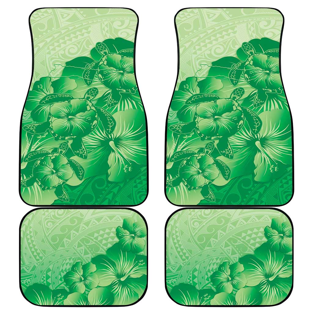 Aloha Hawaii Molokai Island Car Mats Hibiscus Tribal Honu Hawaiian Tattoo Green