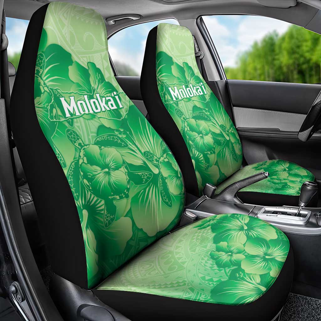 Aloha Hawaii Molokai Island Car Seat Cover Hibiscus Tribal Honu Hawaiian Tattoo Green