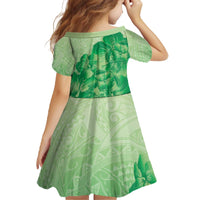 Aloha Hawaii Molokai Island Family Matching Off The Shoulder Long Sleeve Dress and Hawaiian Shirt Hibiscus Tribal Honu Hawaiian Tattoo Green