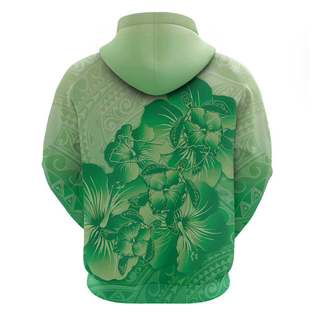 Aloha Hawaii Molokai Island Hoodie Hibiscus Tribal Honu Hawaiian Tattoo Green