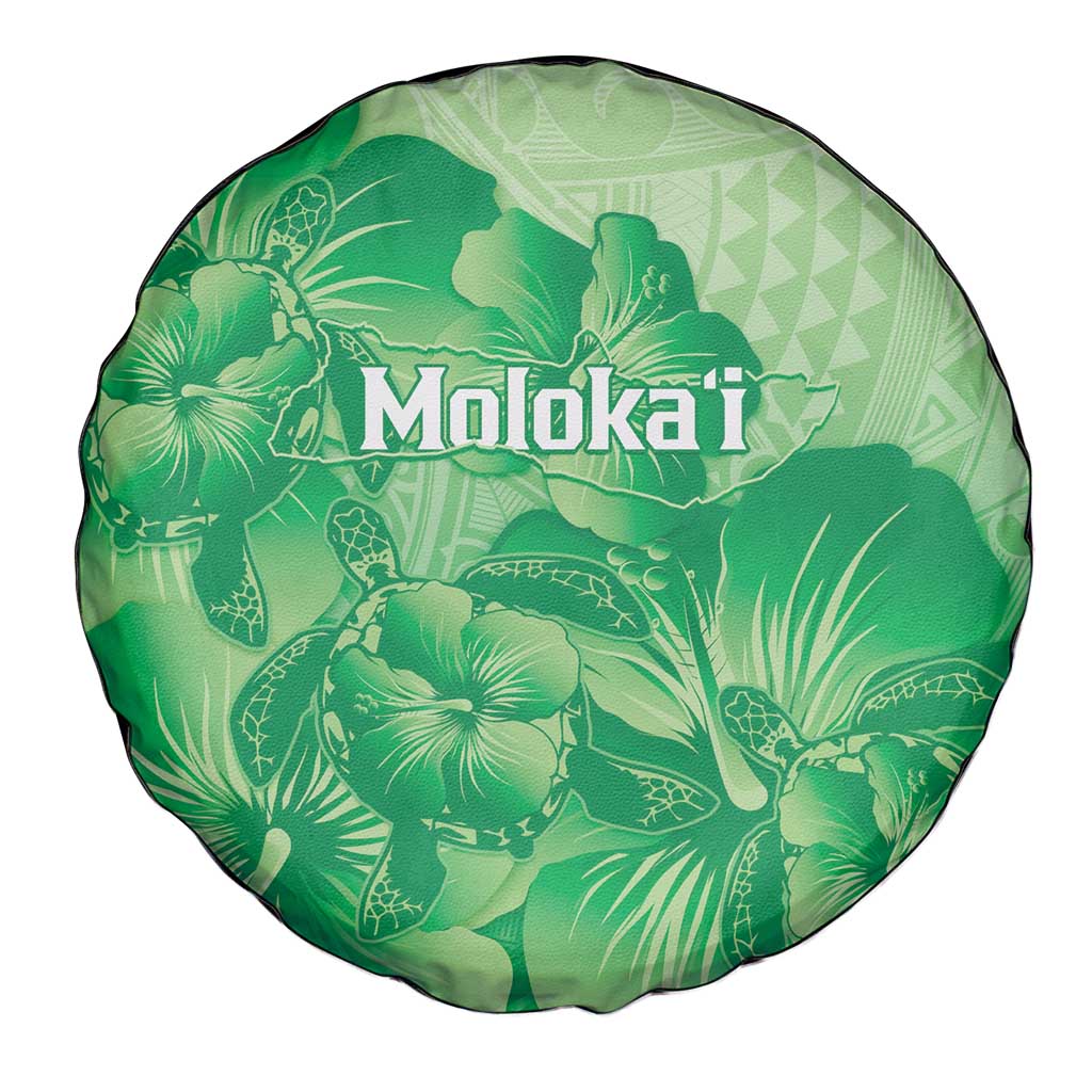 Aloha Hawaii Molokai Island Spare Tire Cover Hibiscus Tribal Honu Hawaiian Tattoo Green
