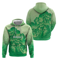Aloha Hawaii Molokai Island Zip Hoodie Hibiscus Tribal Honu Hawaiian Tattoo Green