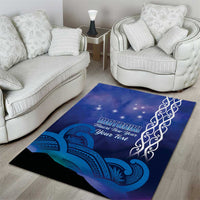 Personalised Matariki New Zealand Area Rug Maori New Year Galaxy Koru Pattern