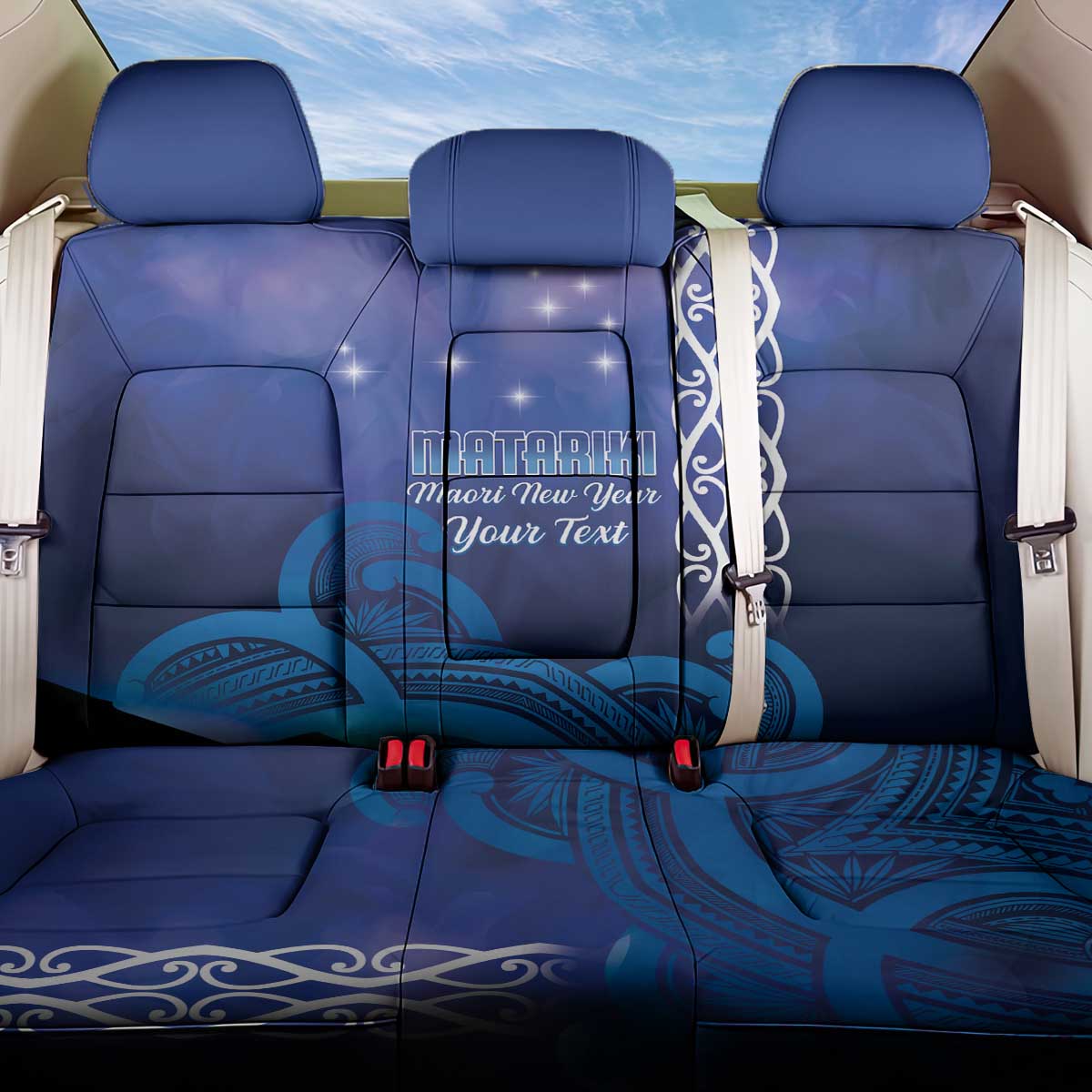 Personalised Matariki New Zealand Back Car Seat Cover Maori New Year Galaxy Koru Pattern