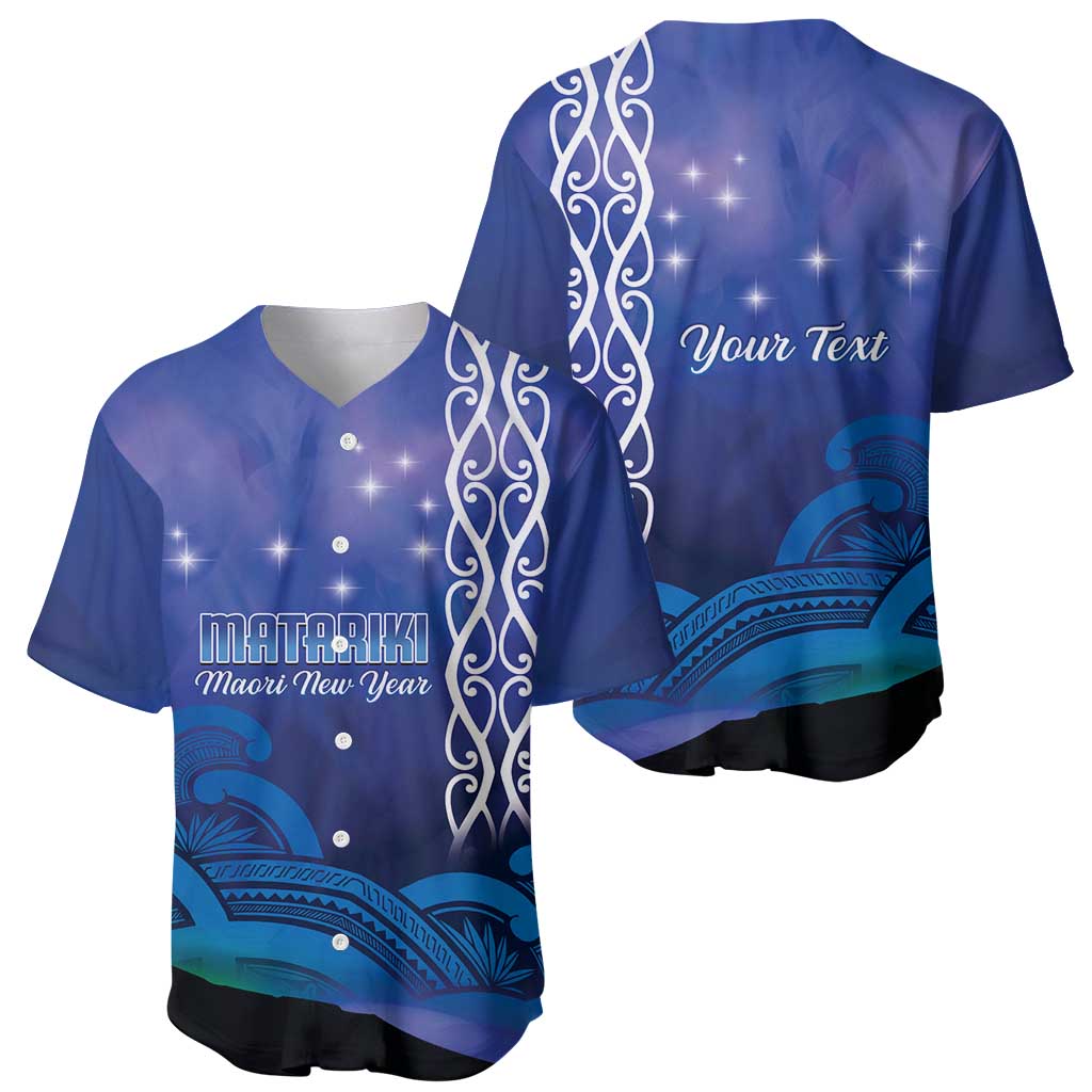 Personalised Matariki New Zealand Baseball Jersey Maori New Year Galaxy Koru Pattern