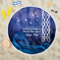 Personalised Matariki New Zealand Beach Blanket Maori New Year Galaxy Koru Pattern
