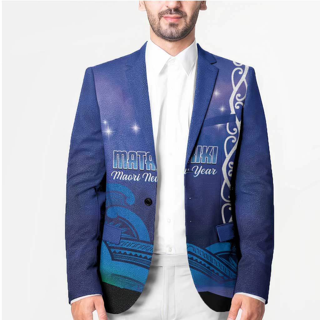 Personalised Matariki New Zealand Blazer Maori New Year Galaxy Koru Pattern - Polynesian Pride
