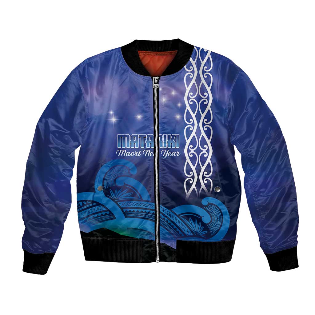 Personalised Matariki New Zealand Bomber Jacket Maori New Year Galaxy Koru Pattern