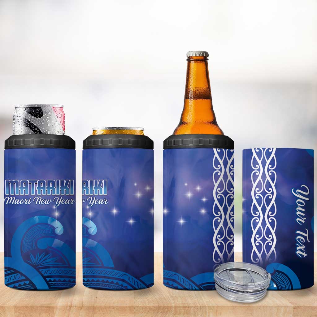 Personalised Matariki New Zealand 4 in 1 Can Cooler Tumbler Maori New Year Galaxy Koru Pattern