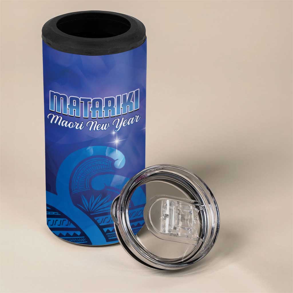 Personalised Matariki New Zealand 4 in 1 Can Cooler Tumbler Maori New Year Galaxy Koru Pattern