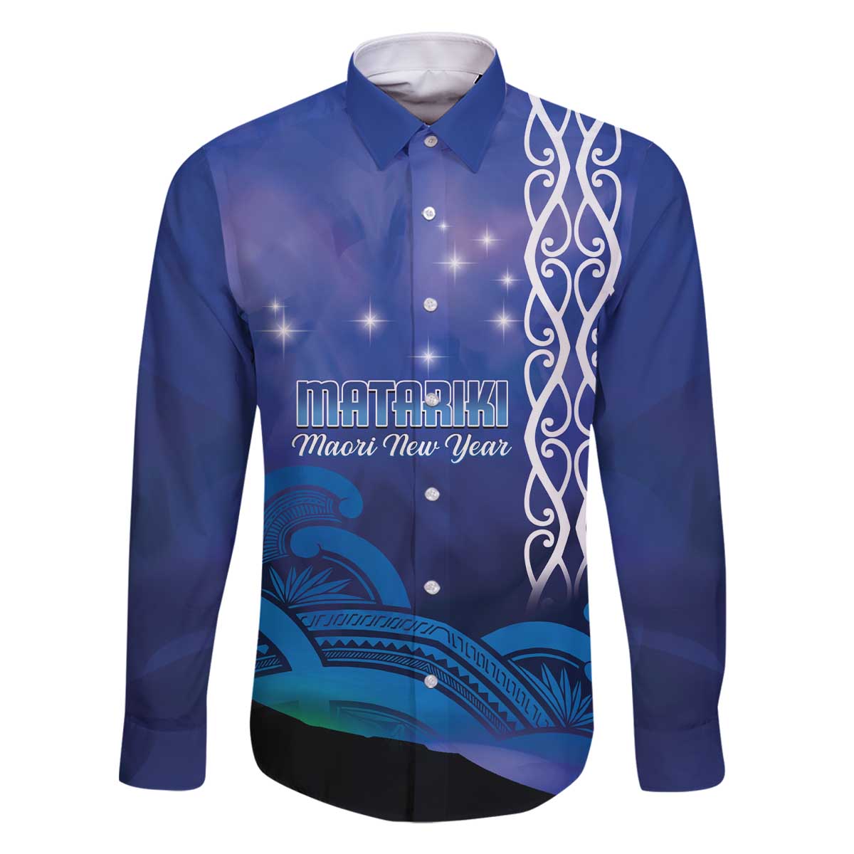 Personalised Matariki New Zealand Family Matching Off The Shoulder Long Sleeve Dress and Hawaiian Shirt Maori New Year Galaxy Koru Pattern
