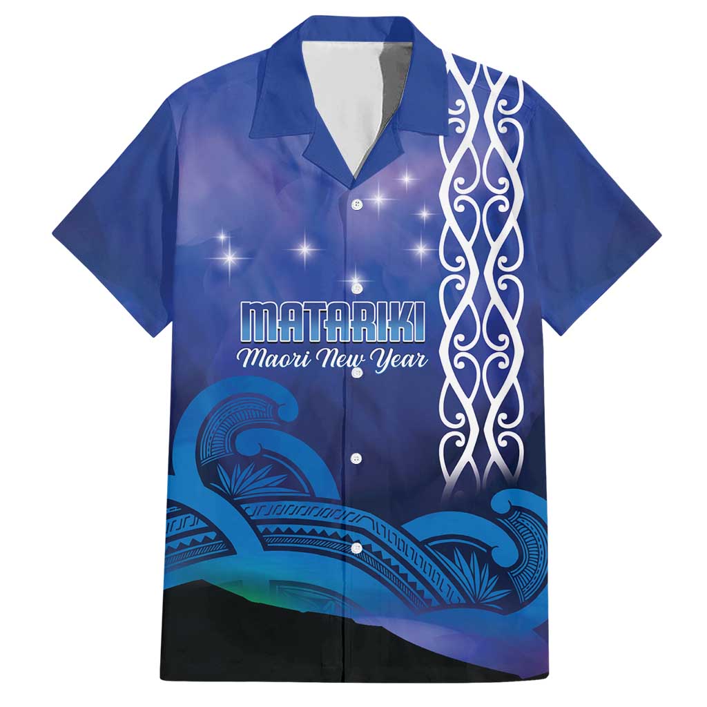 Personalised Matariki New Zealand Family Matching Short Sleeve Bodycon Dress and Hawaiian Shirt Maori New Year Galaxy Koru Pattern
