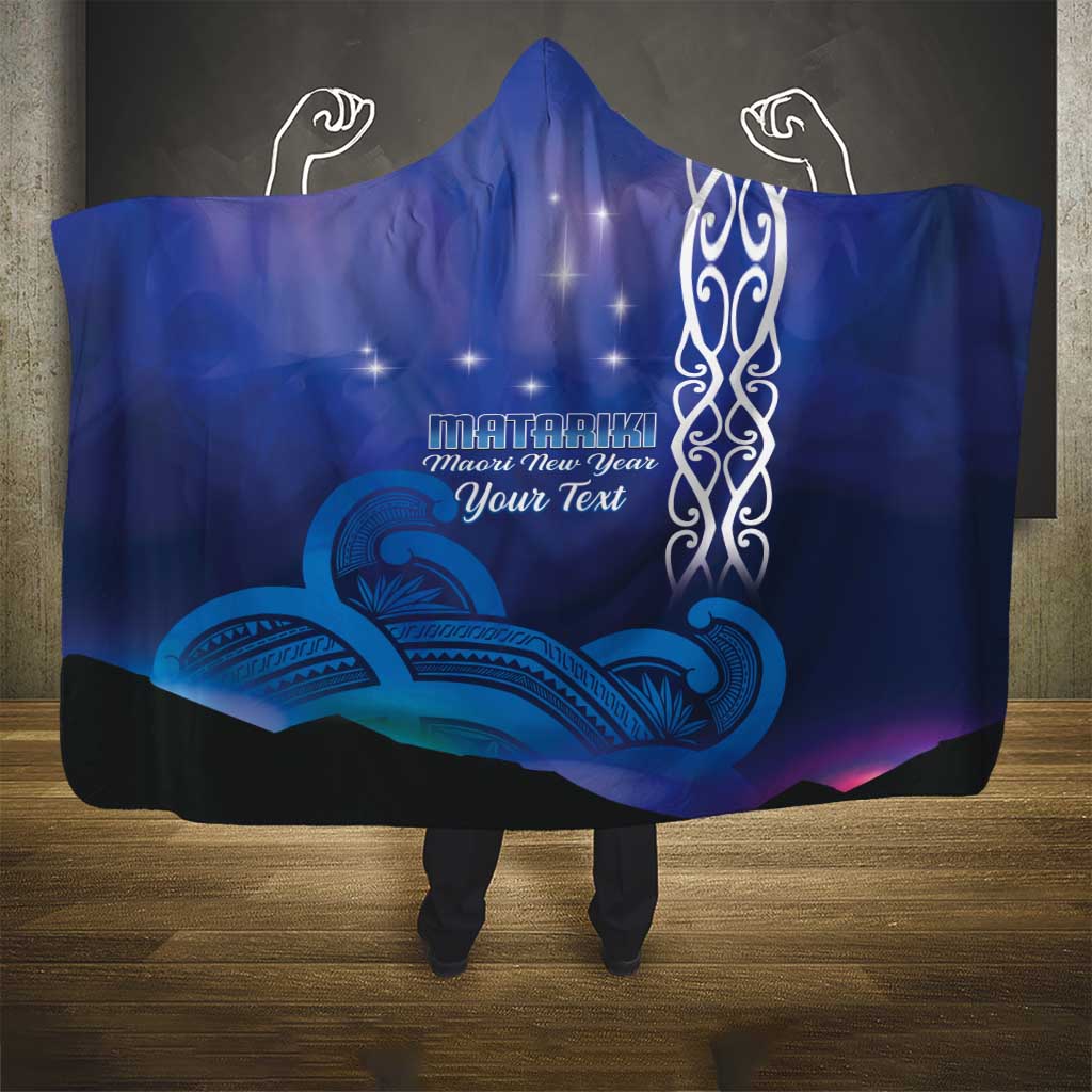 Personalised Matariki New Zealand Hooded Blanket Maori New Year Galaxy Koru Pattern