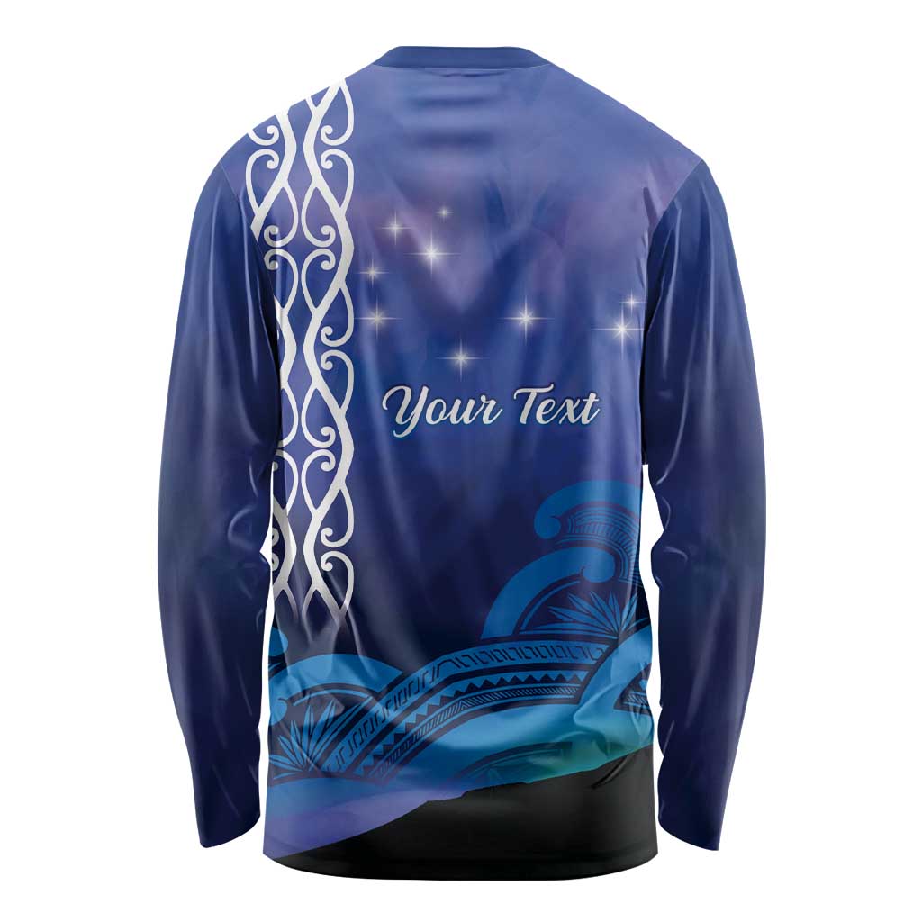 Personalised Matariki New Zealand Long Sleeve Shirt Maori New Year Galaxy Koru Pattern