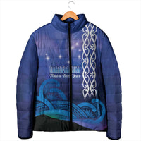 Personalised Matariki New Zealand Padded Jacket Maori New Year Galaxy Koru Pattern - Polynesian Pride