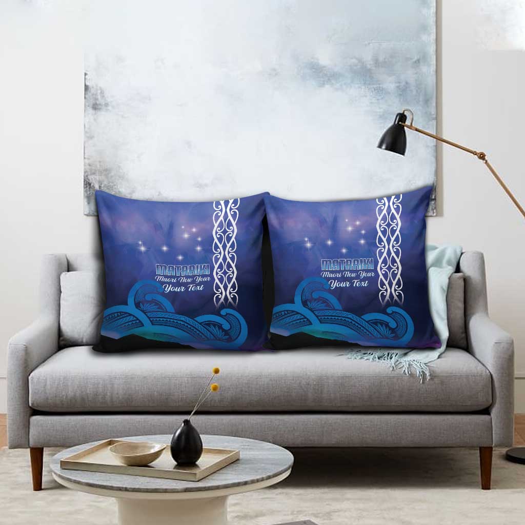 Personalised Matariki New Zealand Pillow Cover Maori New Year Galaxy Koru Pattern - Polynesian Pride