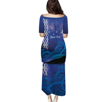 Personalised Matariki New Zealand Puletasi Maori New Year Galaxy Koru Pattern