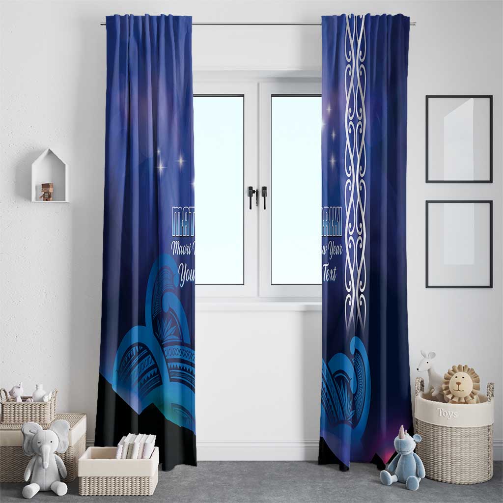 Personalised Matariki New Zealand Window Curtain Maori New Year Galaxy Koru Pattern