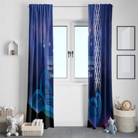 Personalised Matariki New Zealand Window Curtain Maori New Year Galaxy Koru Pattern