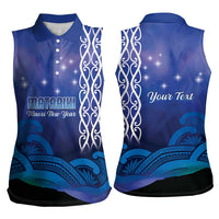 Personalised Matariki New Zealand Women Sleeveless Polo Shirt Maori New Year Galaxy Koru Pattern