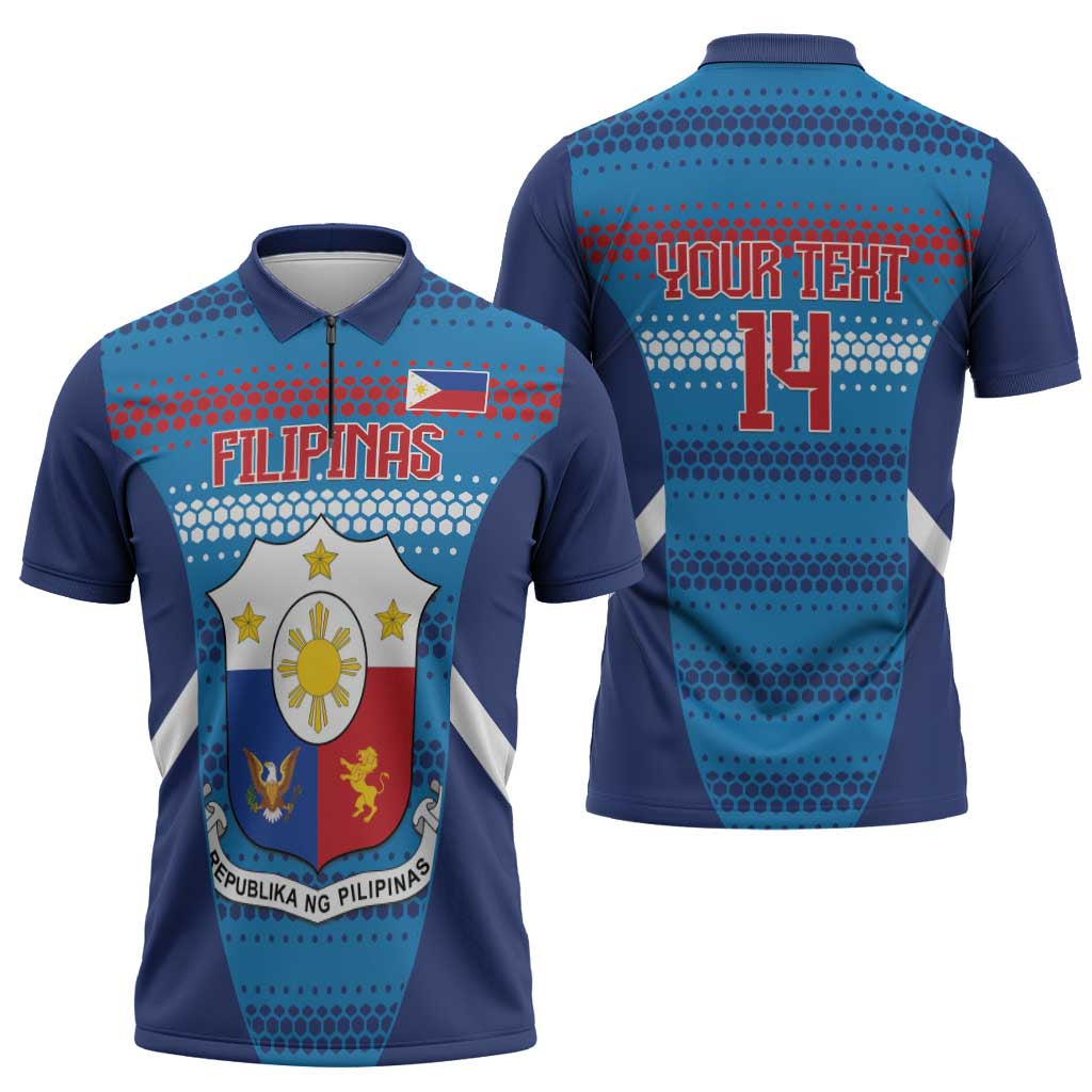 Philippines Football 2026 Zipper Polo Shirt Come On Filipinas