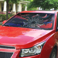 Philippines Sun Tattoo Auto Sun Shade Feathers Filipinas Grunge Style Black
