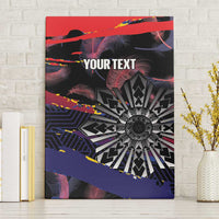Philippines Sun Tattoo Canvas Wall Art Feathers Filipinas Grunge Style Black