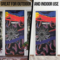 Philippines Sun Tattoo Door Cover Feathers Filipinas Grunge Style Black