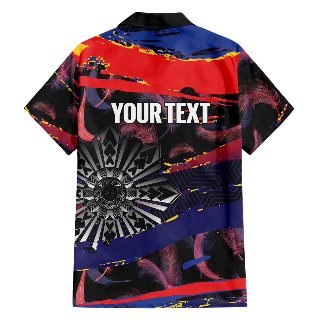 Philippines Sun Tattoo Family Matching Puletasi and Hawaiian Shirt Feathers Filipinas Grunge Style Black LT14 - Polynesian Pride