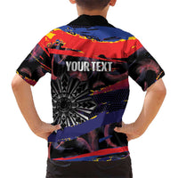 Philippines Sun Tattoo Family Matching Short Sleeve Bodycon Dress and Hawaiian Shirt Feathers Filipinas Grunge Style Black LT14 - Polynesian Pride