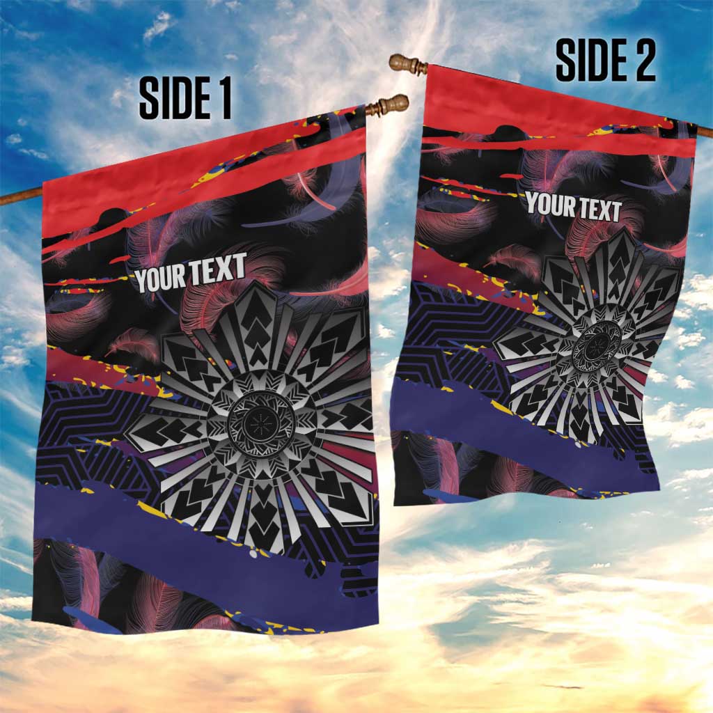Philippines Sun Tattoo Garden Flag Feathers Filipinas Grunge Style Black